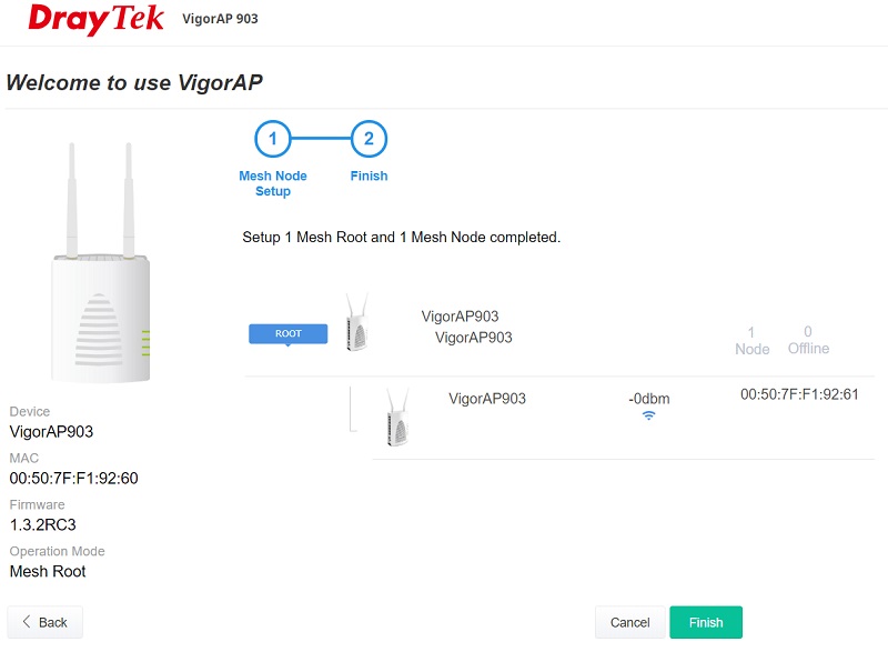 a screenshot of VigorAP's Web UI